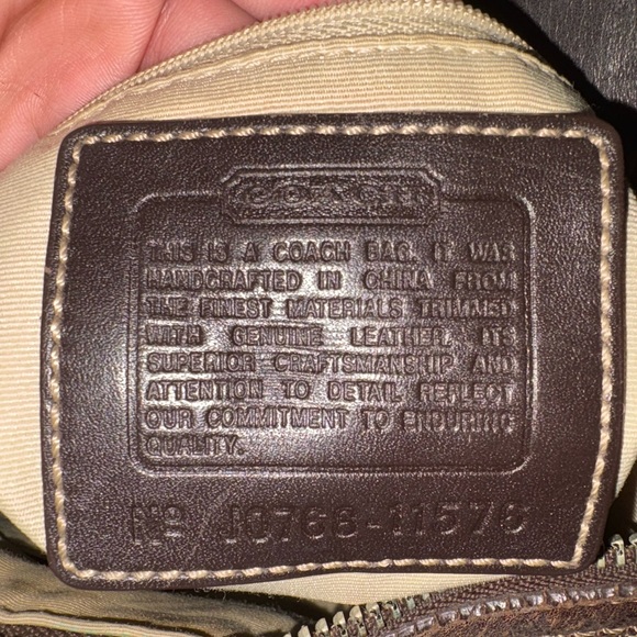 Coach Signature Jacquard & Brown Leather Bag with Silver Horsebit - Picture 3 of 4